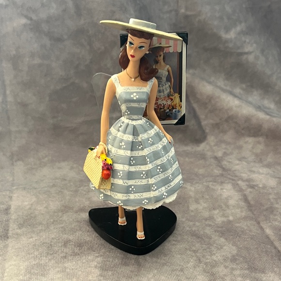 Enesco Other - Enesco Barbie Suburban Shopper Figurine with Blue and White Striped Dress